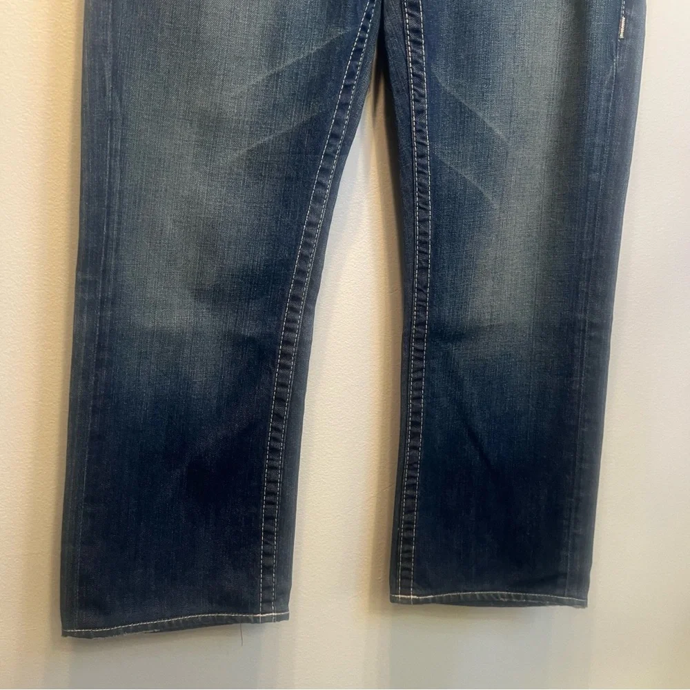 True Religion Jeans World Tour Section Straight Blue Denim Mens Size 31 USA Made